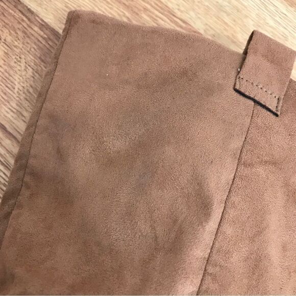 REPORT Tariq Vegan Suede Leather Slouch Boot High Block Heel Brown Size 8 - Picture 10 of 13